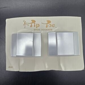 Tip Toe Pearlescent Shoe Clips Made in France Rectangle Vintage NOS